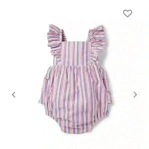 Janie and Jack BABY STRIPED AMERICANA RUFFLE ROMPER SIZE 3-6 MONTH